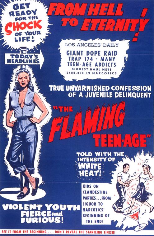 the movie poster: The Flaming Teen-Age (1956)