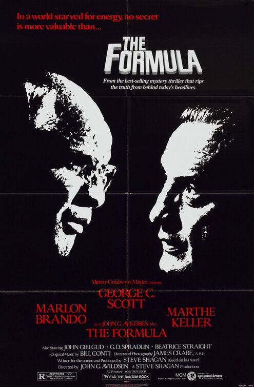 the movie poster: The Formula (1980)