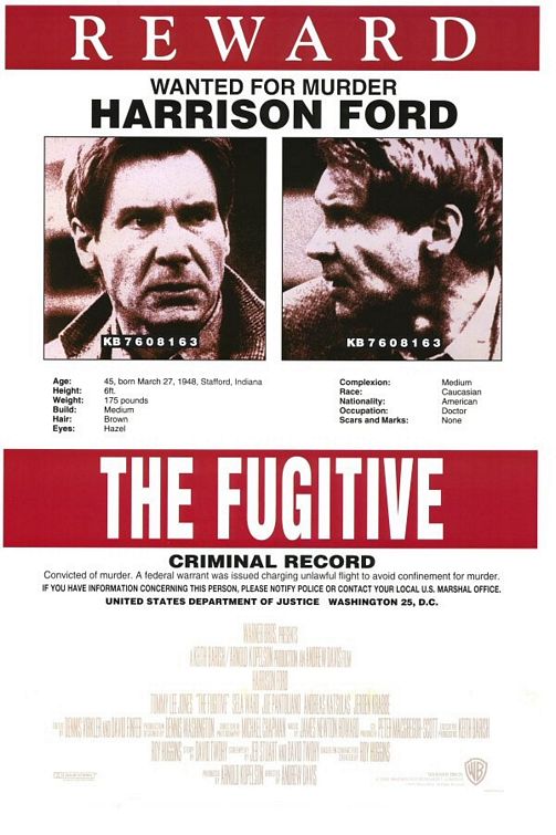 the movie poster: The Fugitive (1993) ver2