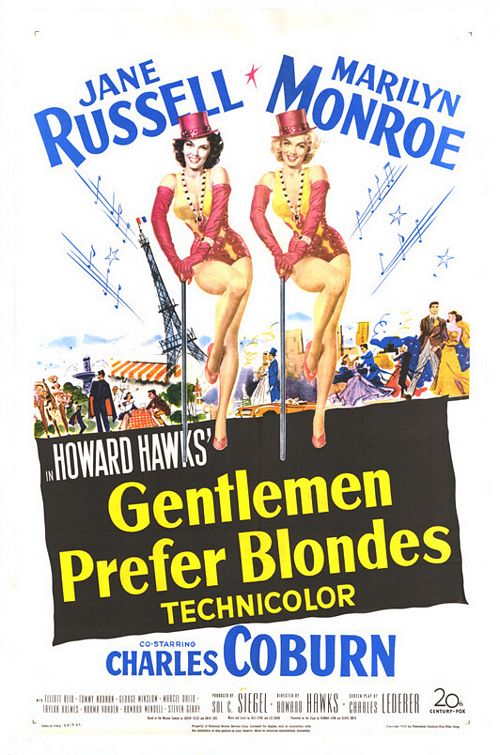 the movie poster: Gentlemen Prefer Blondes (1953)