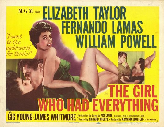 the movie poster: The Girl Who Had Everything (1953) ver2