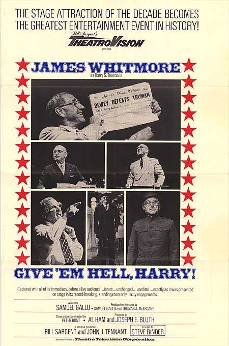 the movie poster: Give 'em Hell, Harry! (1975)