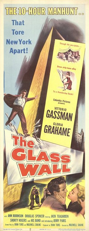the movie poster: The Glass Wall (1953)