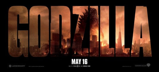 1000 piece jigsaw puzzle for the movie poster: Godzilla (2014) ver8