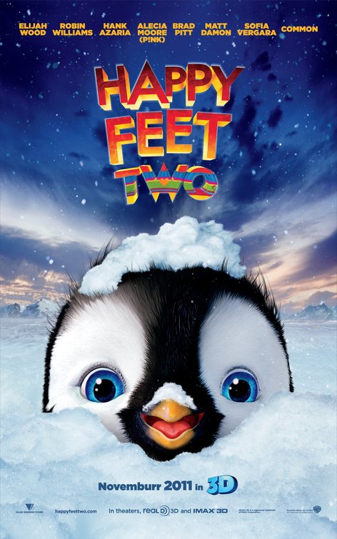 1000 piece jigsaw puzzle for the movie poster: Happy Feet Two (2011) ver2