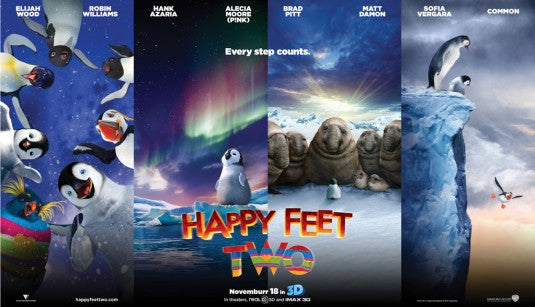 1000 piece jigsaw puzzle for the movie poster: Happy Feet Two (2011) ver5