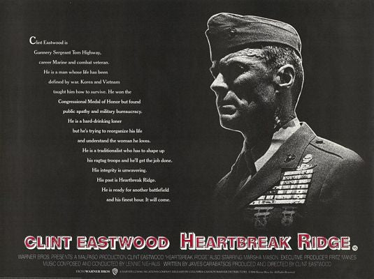 the movie poster: Heartbreak Ridge (1986) ver4