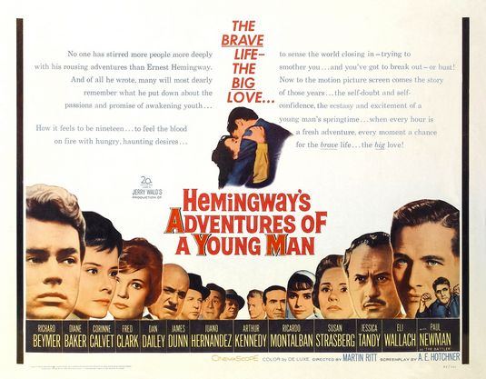 the movie poster: Hemingway's Adventures of a Young Man (1962)