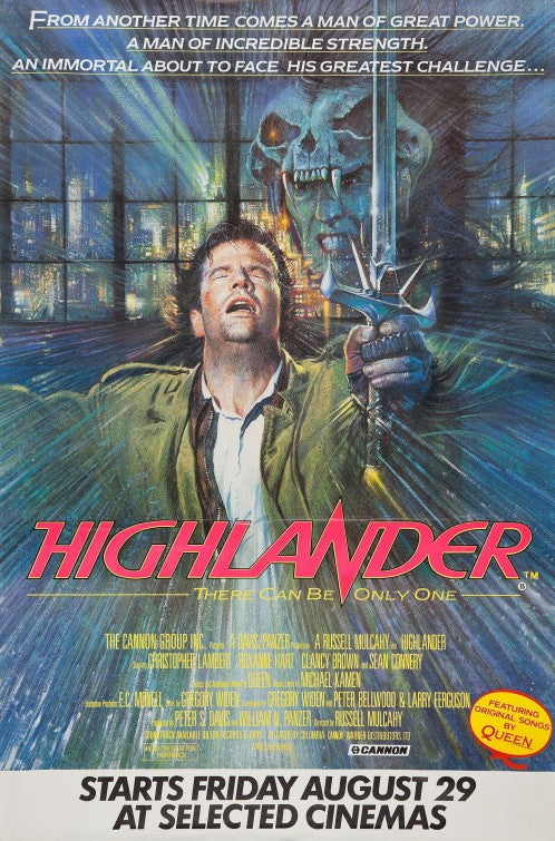 the movie poster: Highlander (1986) ver2
