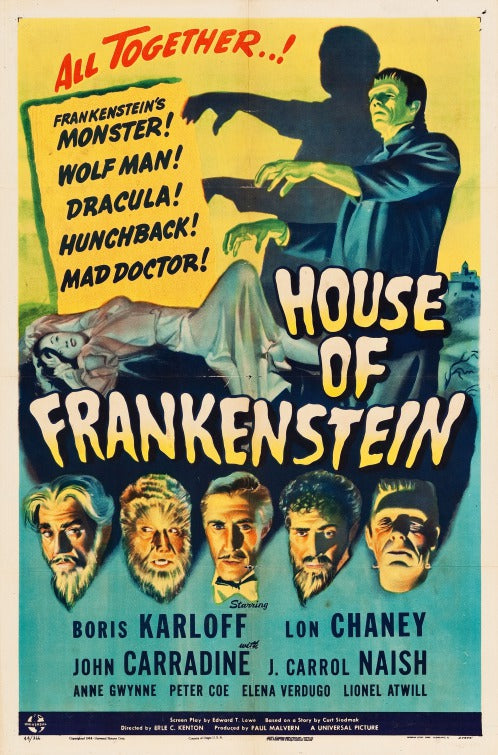 1000 piece jigsaw puzzle for the movie poster: House of Frankenstein (1944)