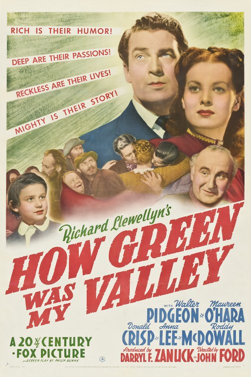 1000 piece jigsaw puzzle for the movie poster: How Green Was My Valley (1941)