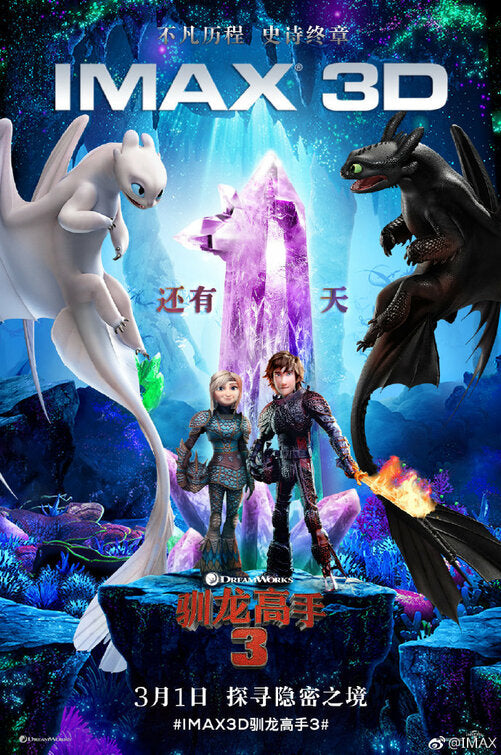 1000 piece jigsaw puzzle for the movie poster: How to Train Your Dragon: The Hidden World (2019) ver8