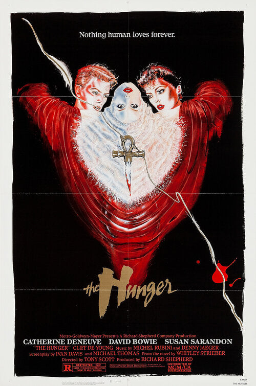 the movie poster: The Hunger (1983)