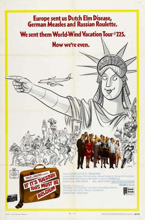 the movie poster: If It's Tuesday, This Must Be Belgium (1969)