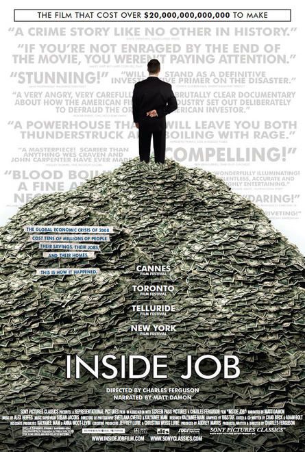 1000 piece jigsaw puzzle for the movie poster: Inside Job (2010)