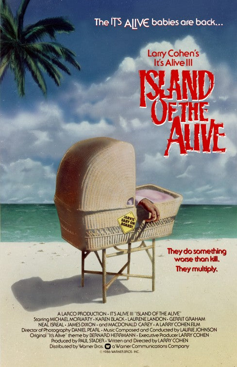 1000 piece jigsaw puzzle for the movie poster: It's Alive III: Island of the Alive (1987)
