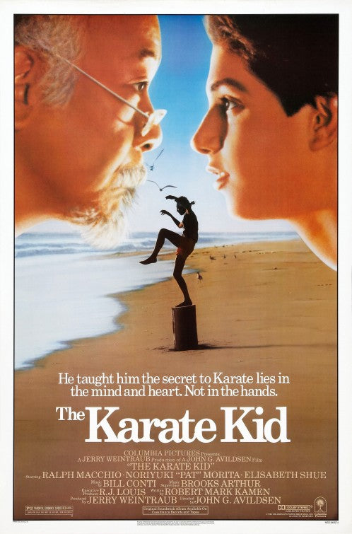 the movie poster: The Karate Kid (1984)