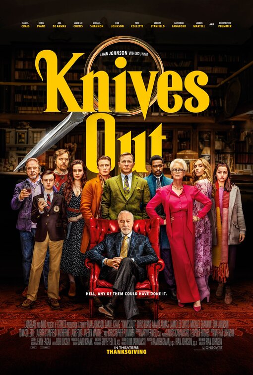 1000 piece jigsaw puzzle for the movie poster: Knives Out (2019) ver13