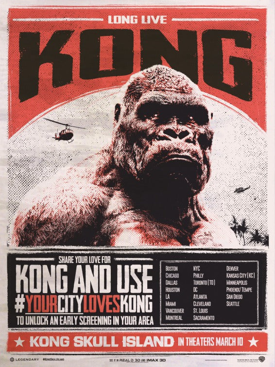 1000 piece jigsaw puzzle for the movie poster: Kong: Skull Island (2017) ver13
