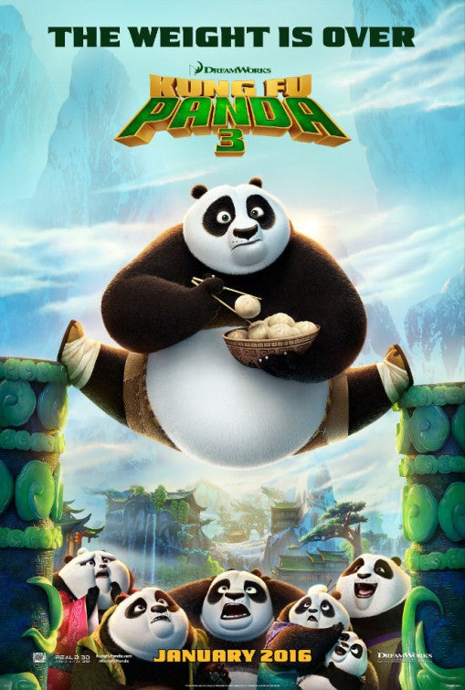 1000 piece jigsaw puzzle for the movie poster: Kung Fu Panda 3 (2016)