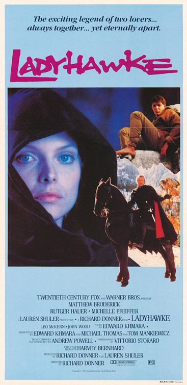 the movie poster: Ladyhawke (1985) ver4