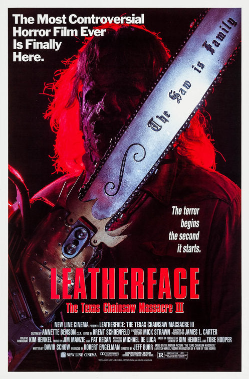 the movie poster: Leatherface: Texas Chainsaw Massacre III (1990)
