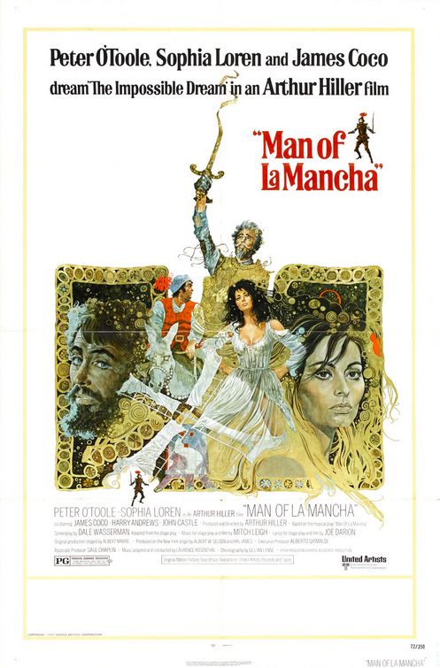 the movie poster: Man of La Mancha (1972)