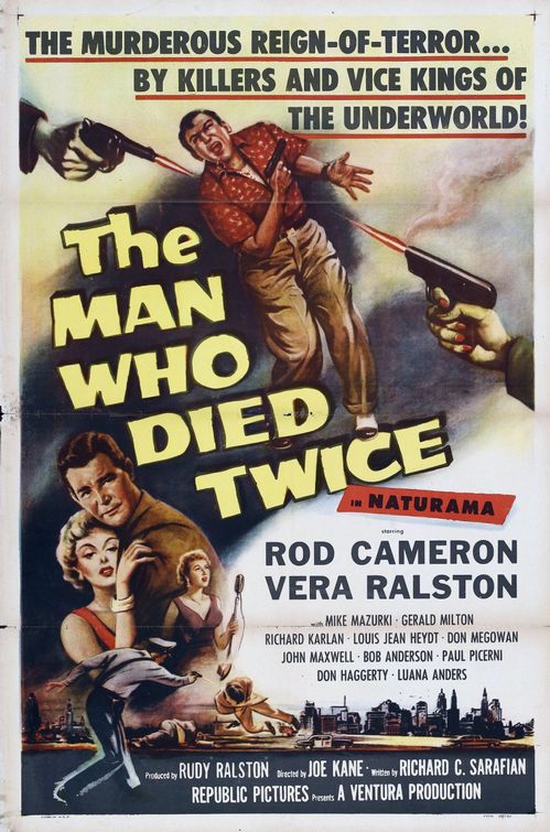 the movie poster: The Man Who Died Twice (1958)