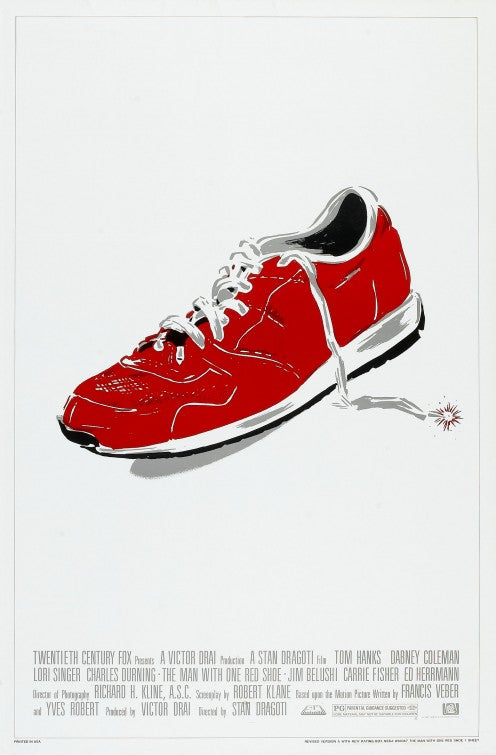 the movie poster: The Man With one Red Shoe (1985)