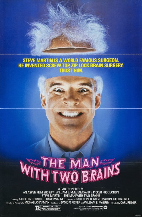 1000 piece jigsaw puzzle for the movie poster: The Man with Two Brains (1983)