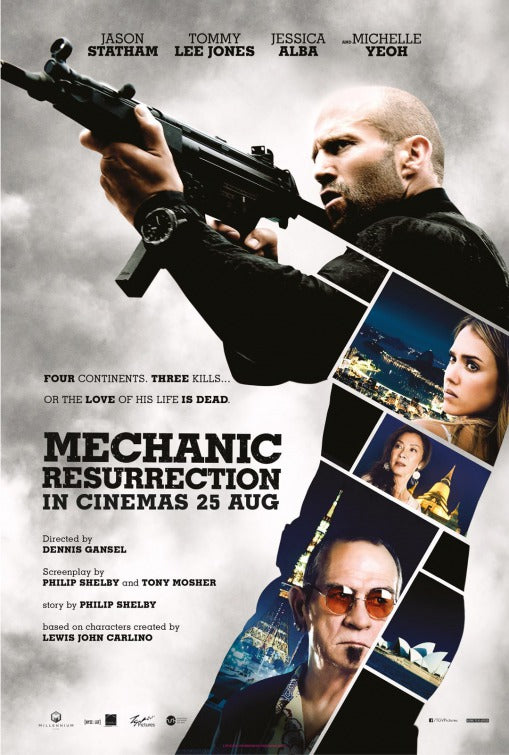 1000 piece jigsaw puzzle for the movie poster: Mechanic: Resurrection (2016)