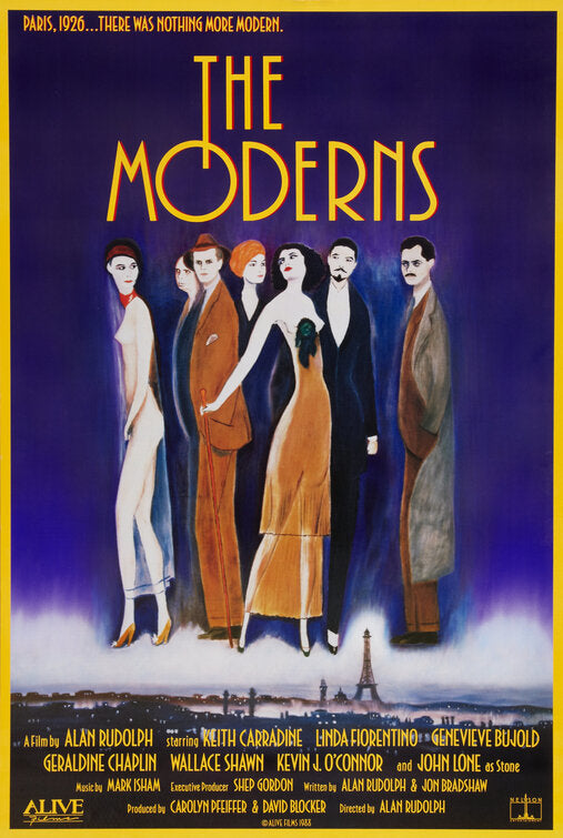 the movie poster: The Moderns (1988)