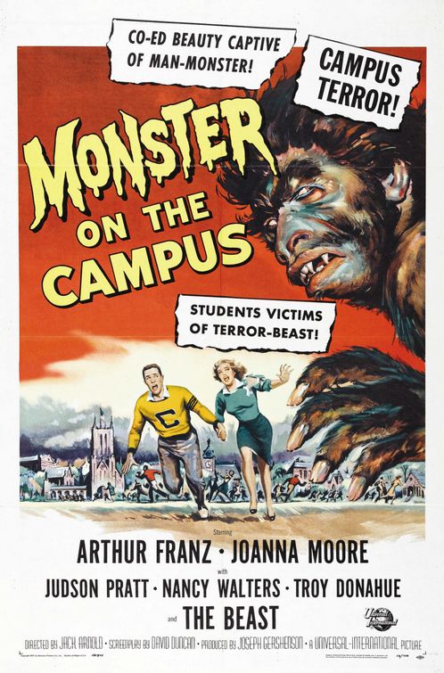 the movie poster: Monster on the Campus (1958)