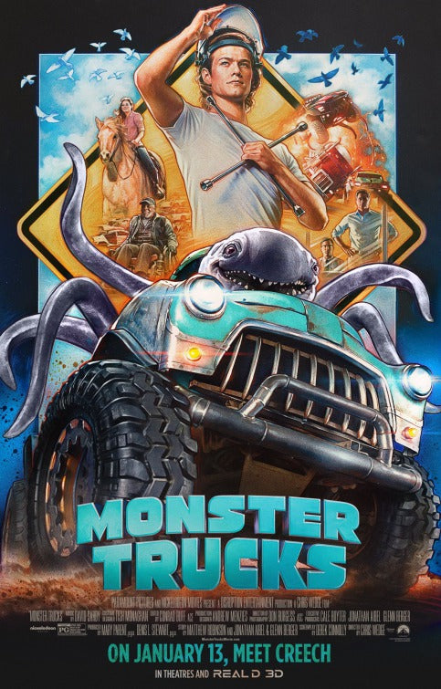 1000 piece jigsaw puzzle for the movie poster: Monster Trucks (2016) ver4