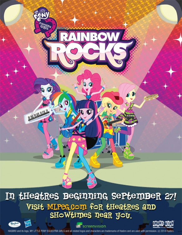 1000 piece jigsaw puzzle for the movie poster: My Little Pony: Equestria Girls - Rainbow Rocks (2014)