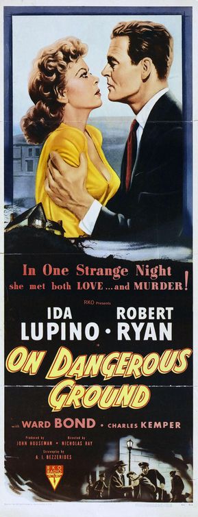 the movie poster: On Dangerous Ground (1952)