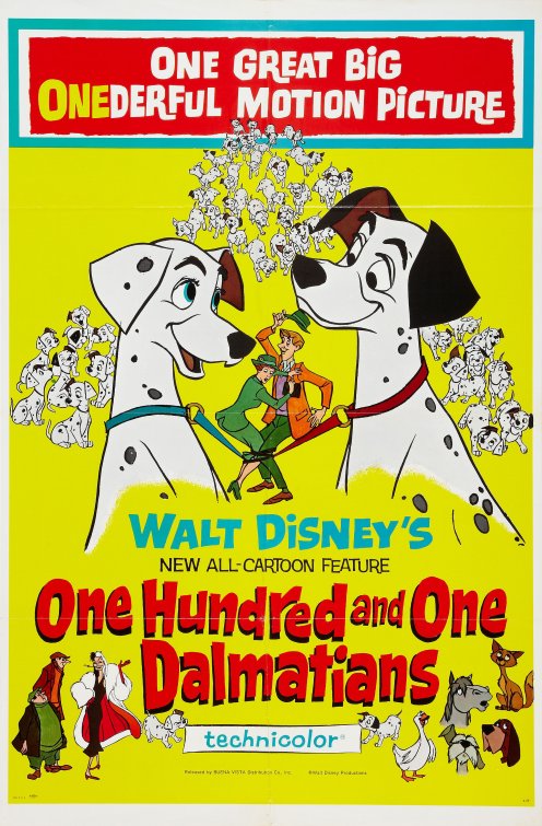 1000 piece jigsaw puzzle for the movie poster: One Hundred and One Dalmatians (1961)