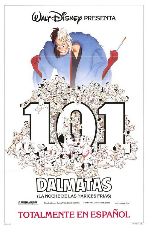 the movie poster: One Hundred and One Dalmatians (1961) ver5
