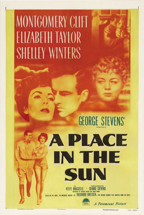 the movie poster: A Place in the Sun (1951) ver2
