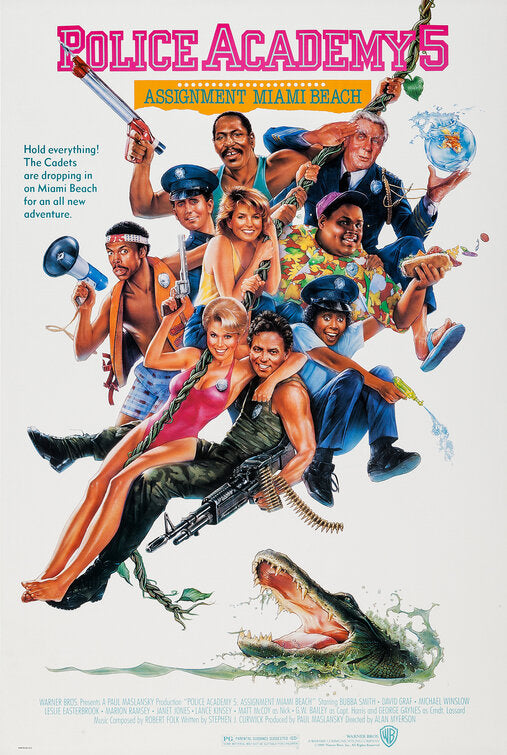 the movie poster: Police Academy 5: Assignment: Miami Beach (1988)