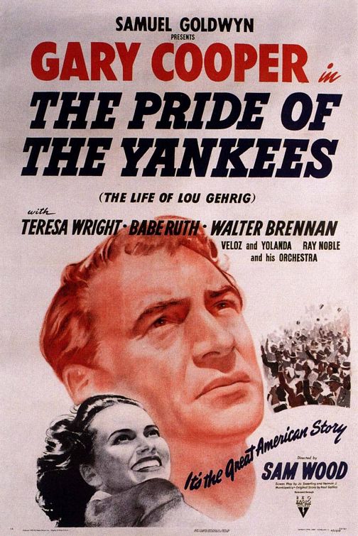 the movie poster: The Pride of the Yankees (1942)