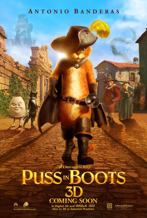1000 piece jigsaw puzzle for the movie poster: Puss in Boots (2011) ver3