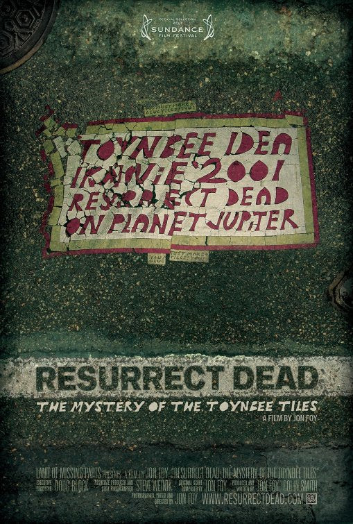 1000 piece jigsaw puzzle for the movie poster: Resurrect Dead: The Mystery of the Toynbee Tiles (2011)