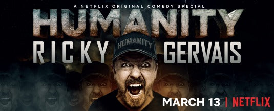1000 piece jigsaw puzzle for tv poster: Ricky Gervais: Humanity