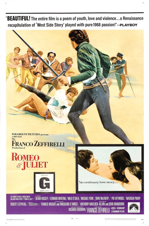the movie poster: Romeo and Juliet (1968)