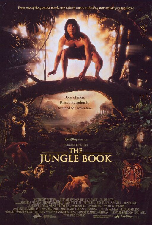 the movie poster: Rudyard Kipling's The Jungle Book (1994)