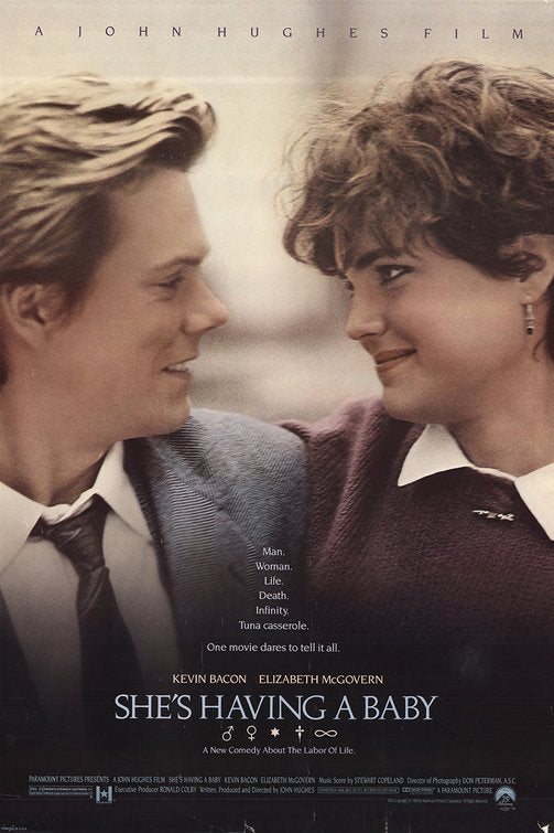 the movie poster: She's Having a Baby (1988)