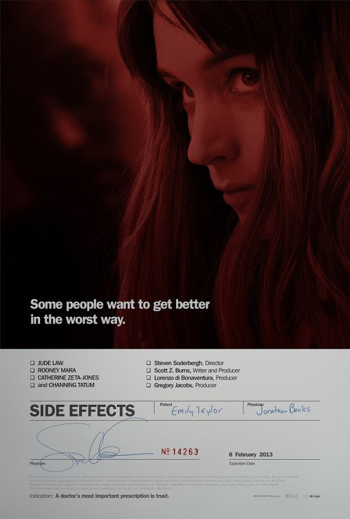 1000 piece jigsaw puzzle for the movie poster: Side Effects (2013)