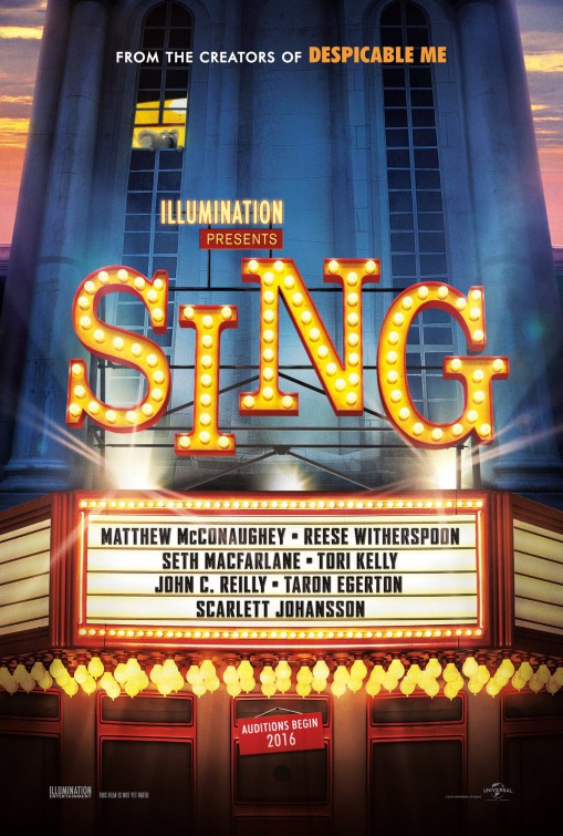1000 piece jigsaw puzzle for the movie poster: Sing (2016)