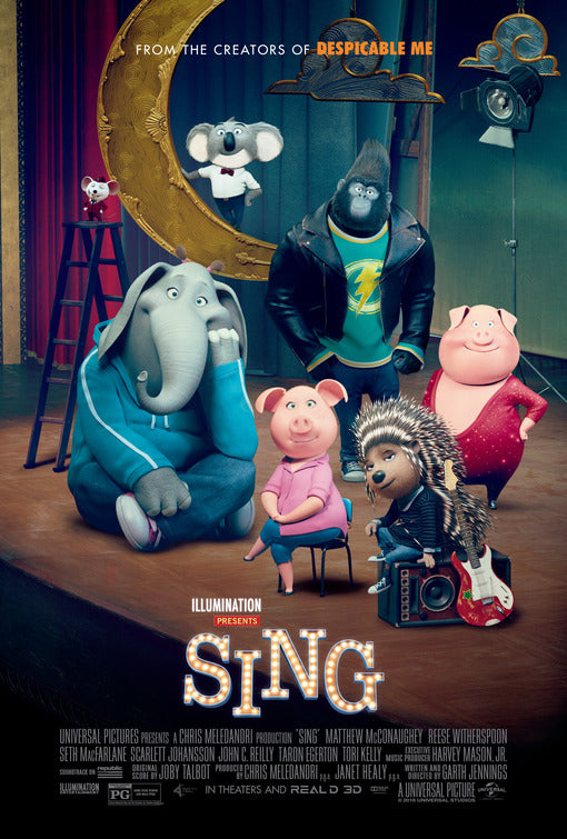 1000 piece jigsaw puzzle for the movie poster: Sing (2016) ver10